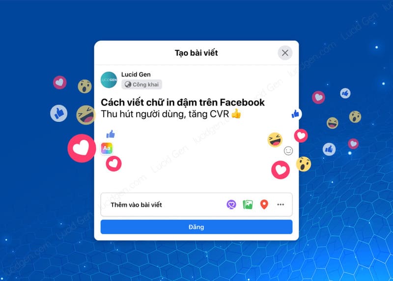 Cách viết chữ kiểu in đậm, in nghiêng trên Facebook