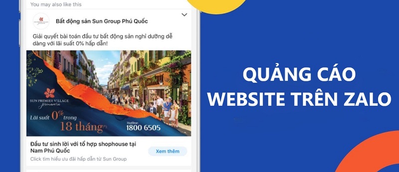 Từ Zalo, khách hàng được điều hướng về web của nhà quảng cáo